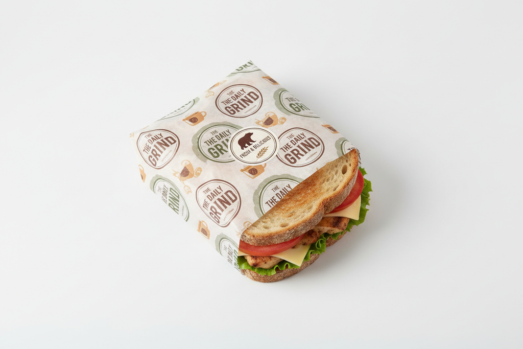 Custom sandwich wrapping paper with branded printing