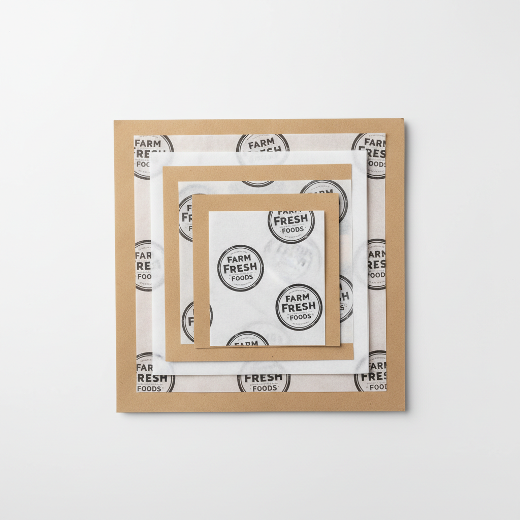 Stack of custom printed box liner paper size options by PaperLei
