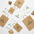 Custom printed takeaway bags flat lay by PaperLei