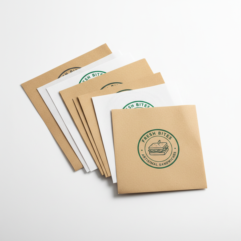 Custom printed sandwich wrapping paper size options by PaperLei